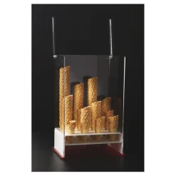 Porte-cornets à glace vertical 12 trous de 35 mm avec couvercle articulé