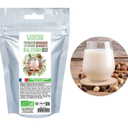 Préparation instantanée pour boisson noisette biologique 120g