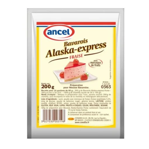 Préparation mousse bavaroise fraise Alaska 200 g