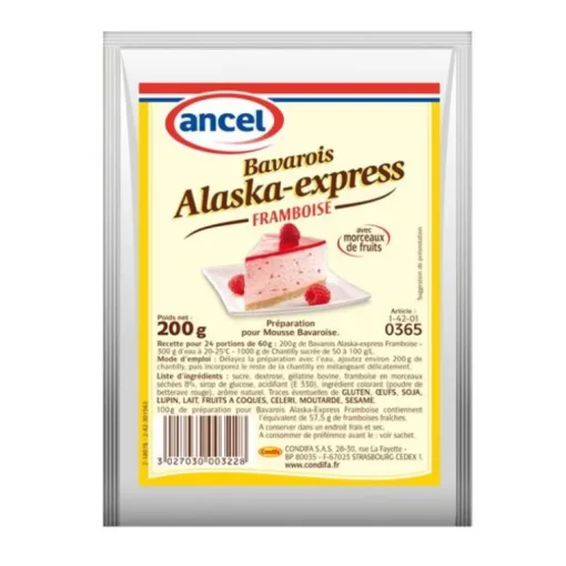 Préparation mousse bavaroise framboise Alaska 200 g
