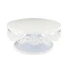Présentoir gâteau blanc broderie Ø 15 cm