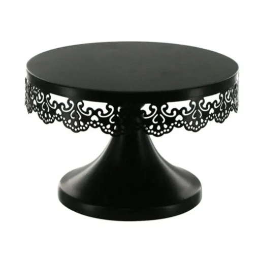 Présentoir gâteau noir broderie Ø 18 cm