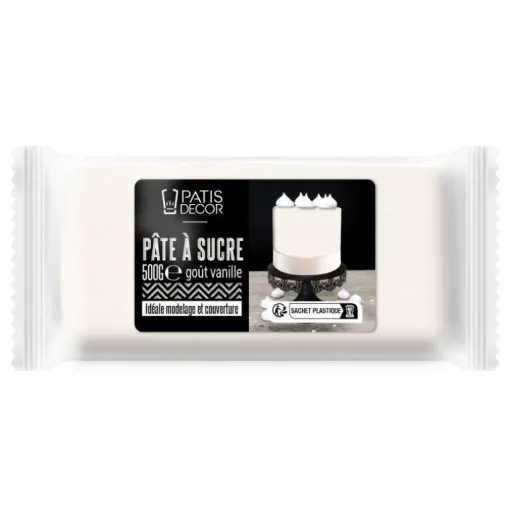 Pâte à sucre blanc arôme vanille 500 g