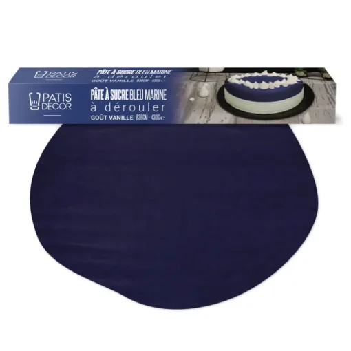 Pâte à sucre bleu marine étalée - DDM 06/24