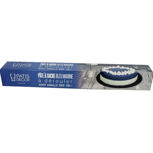 Pâte à sucre bleu marine étalée - DDM 06/24