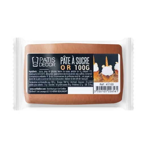 Pâte à sucre or 100 g - DDM 03/25