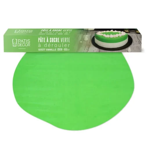 Pâte à sucre verte étalée - DDM 11/24