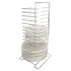 Rack pour grilles à pizza inox 15 niveaux jusqu'à 40 cm