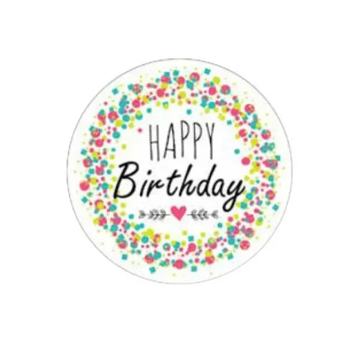 Ronds azyme Joyeux Anniversaire 5 cm (x24)