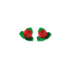 Roses rouges avec feuilles (x10)