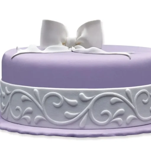 Ruban pâte à sucre blanc arabesques (1,25 m)