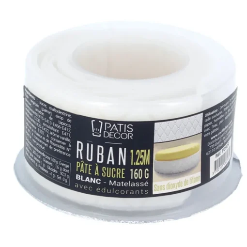 Ruban pâte à sucre matelassé h 5 cm (1,25 m)