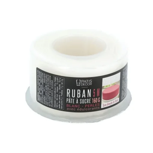 Ruban pâte à sucre perles h 1,25 cm (5 m)