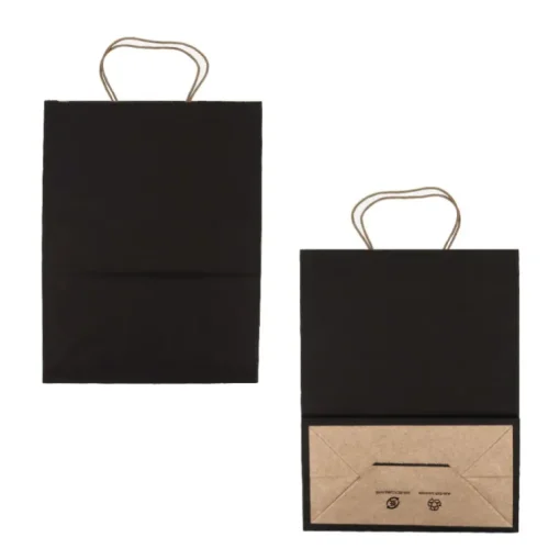 Sac en papier noir - 25x12x33 cm