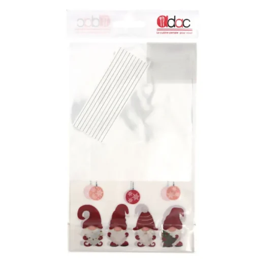 Sachets bonbons Lutins + liens - 14 x 23 cm (x 10)