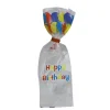 Sachets Happy Birthday fond plat + liens (x25)