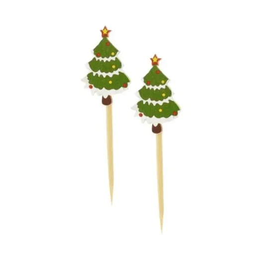 Sapin de Noël décoré sur pique (x50)
