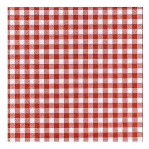 50 Serviettes de table vichy rouge