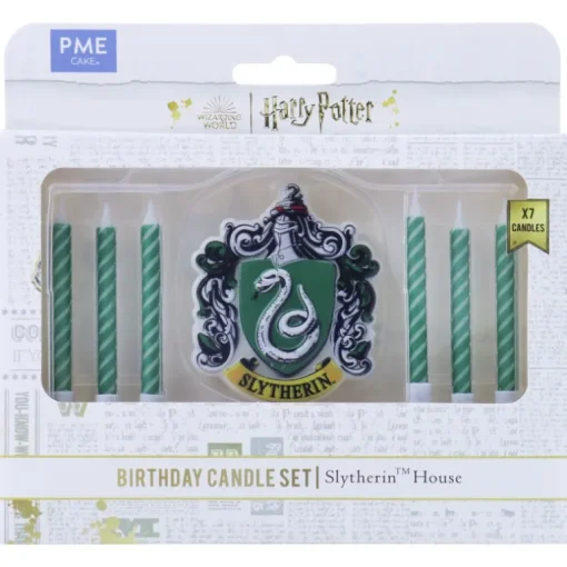 Set de 7 bougies d'anniversaire Serpentard Harry Potter