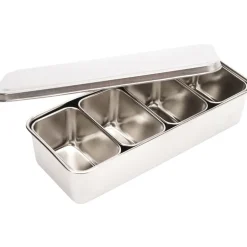 Set de 5 mini-plats japonais inox pour mise en place