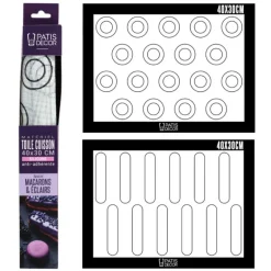 Tapis de cuisson silicone spécial macarons & éclairs 40 x 30 cm