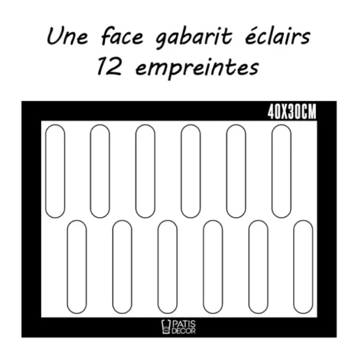 Tapis de cuisson silicone spécial macarons & éclairs 40 x 30 cm
