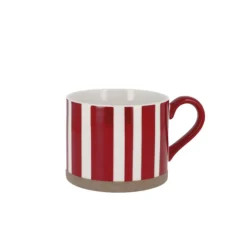 Tasse rouge à rayures